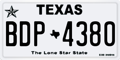 TX license plate BDP4380