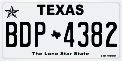 TX license plate BDP4382