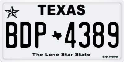 TX license plate BDP4389