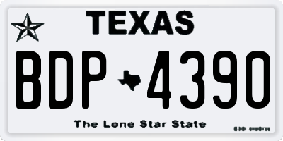 TX license plate BDP4390