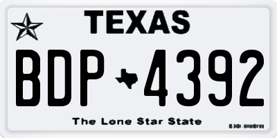 TX license plate BDP4392