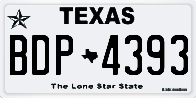 TX license plate BDP4393