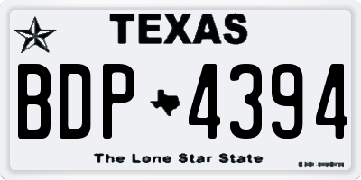 TX license plate BDP4394