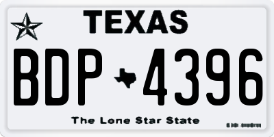 TX license plate BDP4396