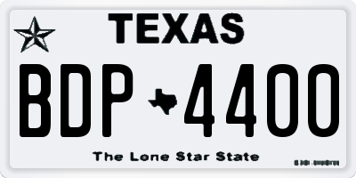 TX license plate BDP4400