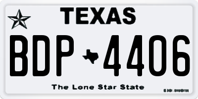 TX license plate BDP4406