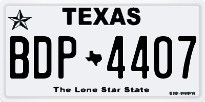 TX license plate BDP4407