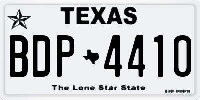 TX license plate BDP4410
