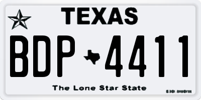 TX license plate BDP4411