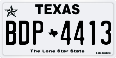 TX license plate BDP4413