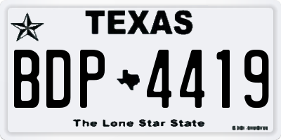 TX license plate BDP4419