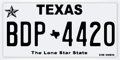 TX license plate BDP4420