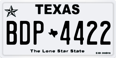 TX license plate BDP4422