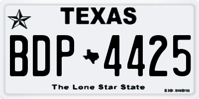 TX license plate BDP4425