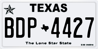 TX license plate BDP4427