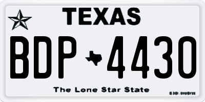 TX license plate BDP4430
