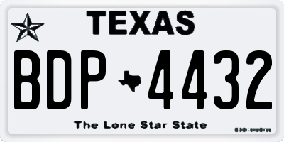 TX license plate BDP4432