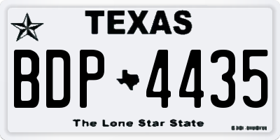 TX license plate BDP4435