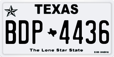 TX license plate BDP4436