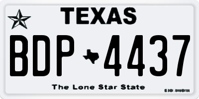 TX license plate BDP4437