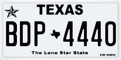 TX license plate BDP4440