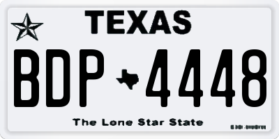 TX license plate BDP4448