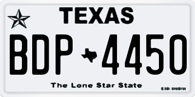 TX license plate BDP4450