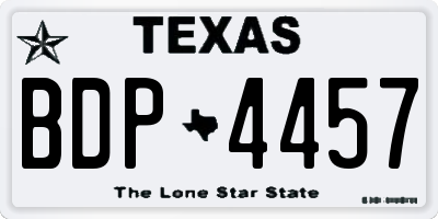 TX license plate BDP4457