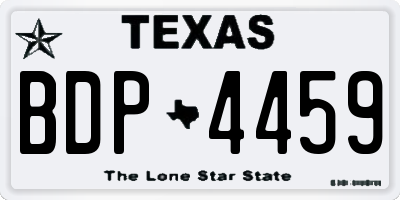 TX license plate BDP4459