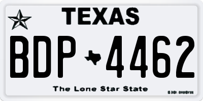 TX license plate BDP4462