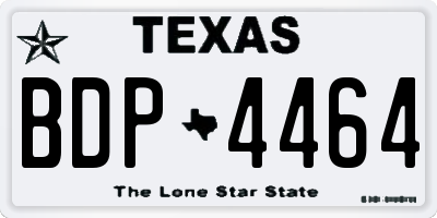 TX license plate BDP4464