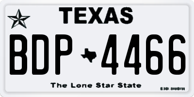 TX license plate BDP4466