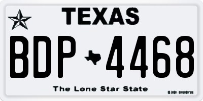 TX license plate BDP4468