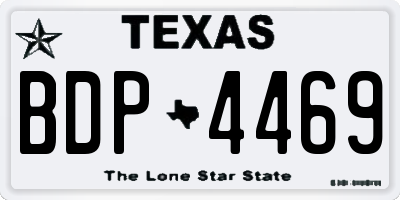 TX license plate BDP4469