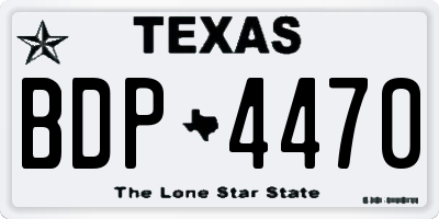 TX license plate BDP4470