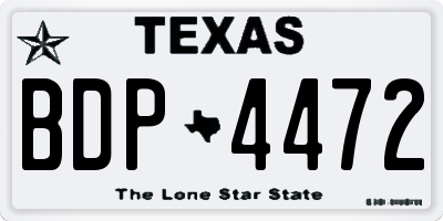 TX license plate BDP4472
