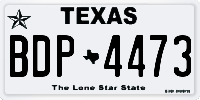 TX license plate BDP4473