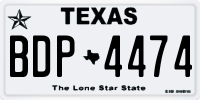 TX license plate BDP4474