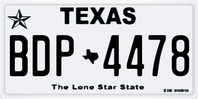 TX license plate BDP4478