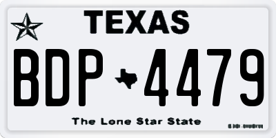 TX license plate BDP4479
