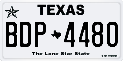 TX license plate BDP4480