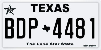 TX license plate BDP4481