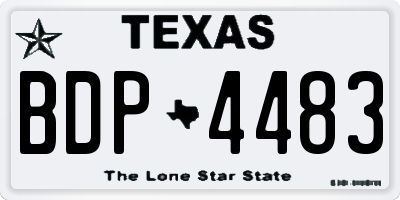 TX license plate BDP4483