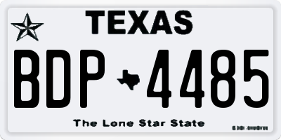 TX license plate BDP4485