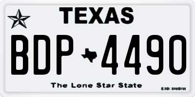 TX license plate BDP4490