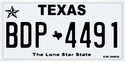 TX license plate BDP4491