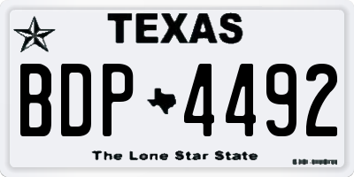 TX license plate BDP4492