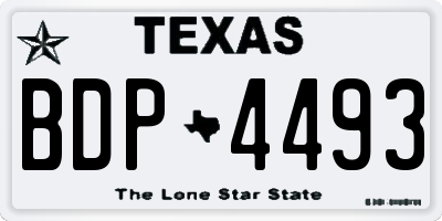 TX license plate BDP4493