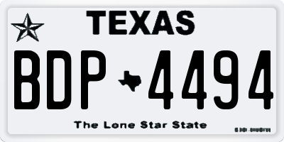 TX license plate BDP4494
