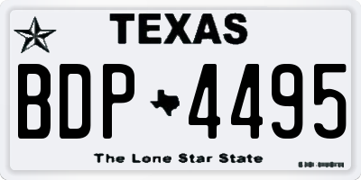 TX license plate BDP4495